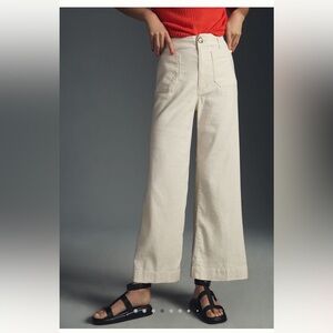 Colette Cropped Wide-Leg Pants by Maeve: Linen Edition
